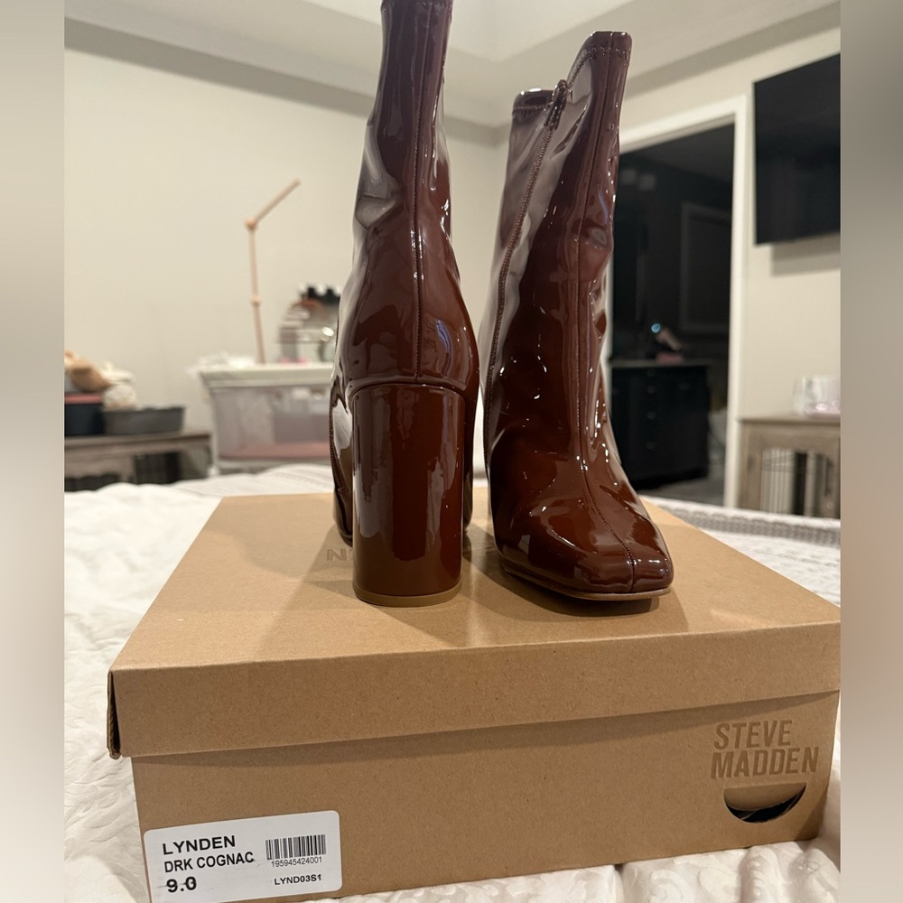 Steve Madden Women's Cognac Heeled Boots